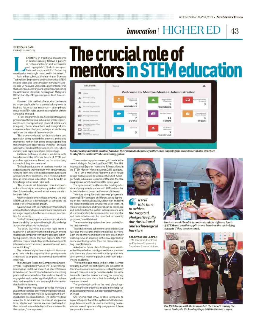 The crucial role of mentors in STEM education